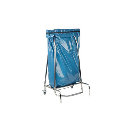 SUPPORT DE SAC POUBELLE OUVERTURE A PEDALE POUR SACS JUSQU'A 120L se manipule sans les mains