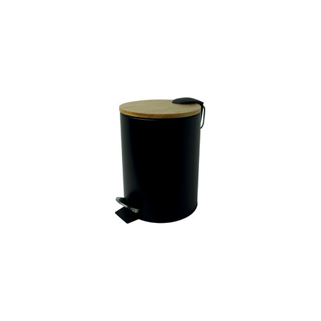 POUBELLE A PEDALE BAMBOO NOIRE 3 LITRES