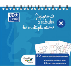 Bloc de gabarits de multiplications, 80 étiquettes