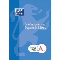 Cahier d'écriture DYS format A4, 48 pages, lettres majuscules bâtons