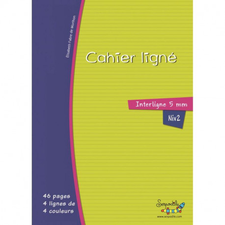 CAHIER D'APPRENTISSAGE POUR TROUBLE DYS 21x29,7 100G 48 PAGES  ligne de 5mm de 4 couleurs OXFORD - 100% recyclable - Fab France