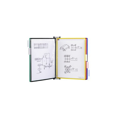 KIT MURAL METAL AVEC 5 POCHES A PIVOT A4 COUL ASSORTI