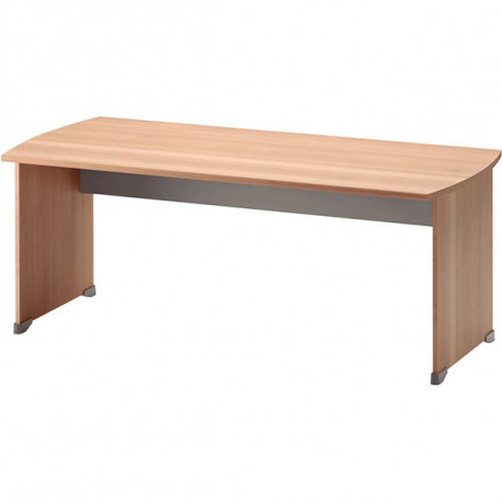 BUREAU JAZZ+ FAB FR 180CM DECOR HETRE PIET.PANNEAU HETRE  VDF inclus  pieds métal 2 passe-cables inclus pour pieds métal GAR. 3