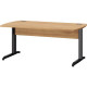 BUREAU JAZZ+FAB FR L180CM DECOR HETRE piét. métal en L GRIS  VDF inclus 2 passe-cables inclus GAR, 3 ANS