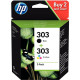 LOT DE 2 CARTOUCHES JET D'ENCRE À LA MARQUE HP 3YM92AE NOIR ET COULEURS