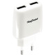 CHARGEUR SECTEUR UNIVERSEL 2 PORTS USB 2,4A + 2,4A BLANC