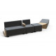 Pouf Hizia angulaire terre de sienne.H45 X P60 X L 75CM Modulable, revêtement tissu polyester. Assemblage facile et sans outil. 