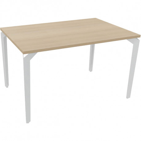 BUREAU PARIS FAB FR INDIVIDUEL ÉLÉMENT DÉPART L180XP80 CM PARIS PLATEAU ACACIA PIÈTEMENT BLANC GAR 10ANS