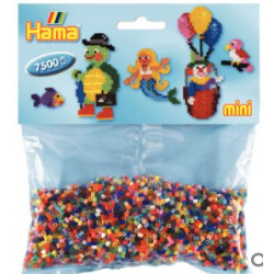 Sachet de 7 500 perles Hama à repasser taille mini coloris assortis