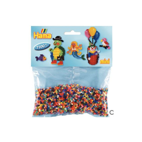 Sachet de 7 500 perles Hama à repasser taille mini coloris assortis