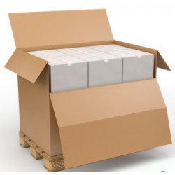 CAISSE CONTAINER AVEC ABATTANT 1200X800X800MM LOT X5 KRAFTLINER BRUN DOUBLE CANNELURE