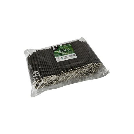 PAILLES EN PAPIER 150MM noires LOT DE 500