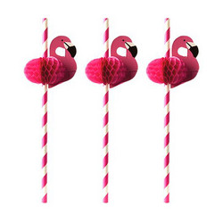 PAILLES EN PAPIER FLAMAND ROSE 200MM LOT DE 50