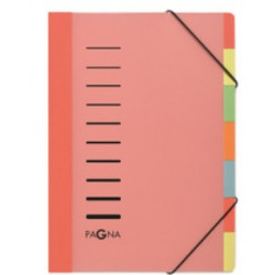 TRIEUR POLYPRO LUCY COLORS ROUGE 7 COMPARTIMENTS AVEC ÉLASTIQUES SUR LES COINS INTERCALAIRES COLORES COUVERTURE INSCRIPTIBLE