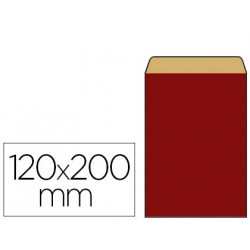 POCHETTES KRAFT VERGÉ - LOT DE 250 - 60G 120X45X200MM COLORIS ROUGE