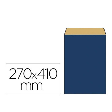 POCHETTES KRAFT VERGÉ - LOT DE 250 - 60G 240X90X410MM COLORIS BLEU