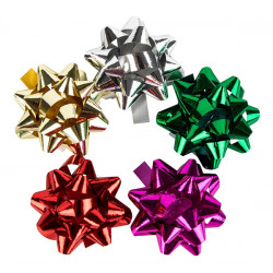 ÉTOILES ADHÉSIVES  - lot de 12 - LIDERPAPEL FANTAISIE PETIT FORMAT LARGEUR ÉTOILE 4CM COLORIS ASSORTIS pour cadeaux