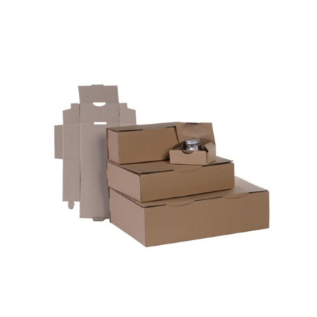 BOITE POSTALE 20X14X7.5 PQTX50 SIMPLE CANNELURE  BRUN