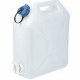 JERRICAN ALIMENTAIRE 15L EXTRA FORT BLANC BOUCHON ET ROBINET EN PLASTIQUE