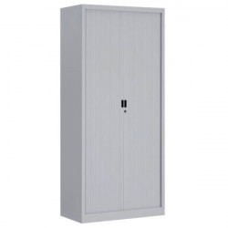 Armoire monobloc gris 180x90x43cm 2 rideaux 3 tablettes. Fabrication monobloc en tôle d'acier, peinture époxy résistante aux cho