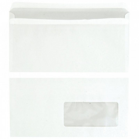 ENVELOPPES **BTE500* 110x220 80G FENETRE 45X100 BLANCHES AUTOC. FAB FRANCE 1357