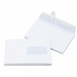ENVELOPPES **BTE500* BLANC BP 80G 162x229 FENETRE 45x100  10164 PEFC FAB FRANCE