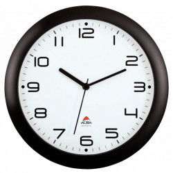 HORLOGE BLANCHE SILENCIEUSE DIAM. 30 HORNEW NOIR Hauteur des chiffres 1.8cm.  pile LR06/AA (REF614339)non fournie.