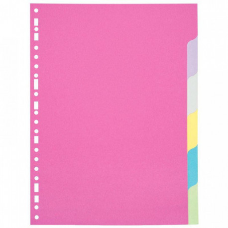 INTERCALAIRES CARTE FORTE A4 JEU 6 POSITIONS COUL PASTEL
