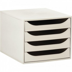 MODULE DE CLASSEMENT 4 TIROIRS GRIS 4  ECOBOXL28,4 XH23,4 P34,8 CM 228606D