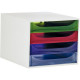 MODULE DE CLASSEMENT4 TIROIRS  GRISARLEQUIN ECOBOX L28,4 X H 23,4 X P34,8 CM 228654D