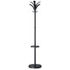PORTE MANTEAU BRIO NOIR En acier 6 grandes patères, tête rotative, 3 petits crochets pour sacs.Porte-parapluie P/6 .Socle de rét