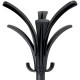 PORTE MANTEAU BRIO NOIR En acier 6 grandes patères, tête rotative, 3 petits crochets pour sacs.Porte-parapluie P/6 .Socle de rét