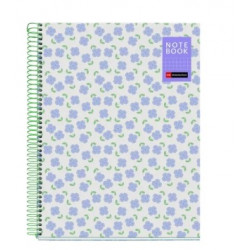 CAHIER SPIRALE 17X22 80F PETITS CARREAUX 5X5MM VIOLET 90G MIQUELRIUS NOTEBOOK DESIGN NATURA