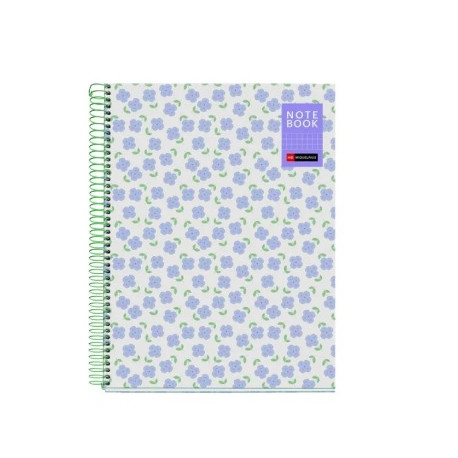 CAHIER SPIRALE 17X22 80F PETITS CARREAUX 5X5MM VIOLET 90G MIQUELRIUS NOTEBOOK DESIGN NATURA