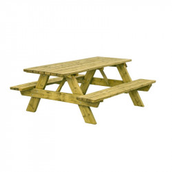 TABLE DE PIQUE NIQUE EN PIN FSC 35MM - à poser - trou parasol