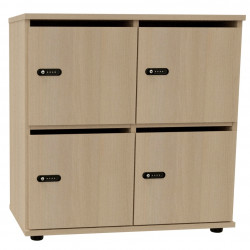 CASIER PARIS FAB FR AVEC PORTES BOITES AUX LETTRES 4 CASES CUBIK ACACIA GAR 8 ANS