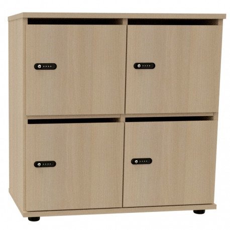 CASIER PARIS FAB FR AVEC PORTES BOITES AUX LETTRES 4 CASES CUBIK ACACIA GAR 8 ANS