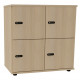 CASIER PARIS FAB FR AVEC PORTES 4 CASES CUBIK ACACIA GAR 8ANS