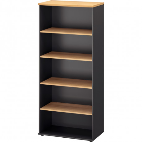 BIBLIOTHEQUE  JAZZ+ FAB FR L80 X H182 CM CHENE DE BOCAGE / ANTHRACITE