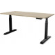 BUREAU REGLABLE ELECTRIQUE ASSIS DEBOUT INDIVIDUEL SLADE L160XP80CM PLAT.25MM CHENE BRUNSWICK/PIÈT.MET.NOIR regl.haut.électriq.d