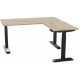 BUREAU REGLABLE ELECTRIQUE ASSIS DEBOUTSLADE L160XP80CM AVEC RETOUR PLATEAU CHÊNE BRUNSWICKPIÈ Système de réglage électrique en 
