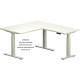 BUREAU REGLABLE ELECTRIQUE ASSIS DEBOUTSLADE L160XP80CM AVEC RETOUR PLATEAU CHÊNE BRUNSWICKPIÈ Système de réglage électrique en 