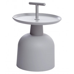 TABLE BASSE EN POLYPROPYLENE GRIS CLAIR TRAITE ANTI UV  H42CM L 41 CM ISO9001 BSCI EN581-2  (copie) (copie)