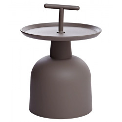 TABLE BASSE EN POLYPROPYLENE GRIS FONCE TRAITE ANTI UV  H42CM L 41 CM ISO9001 BSCI EN581-2 