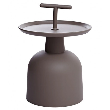TABLE BASSE EN POLYPROPYLENE GRIS FONCE TRAITE ANTI UV  H42CM L 41 CM ISO9001 BSCI EN581-2 