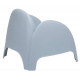FAUTEUIL BAS pour intérieur/extérieur BLANC PP TRAITE ANTI UV RESISTANT A L'EAU L81,5 ASSISE H37xP76CM DOSSIER H33 CM