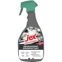 NETTOYANT DÉGRAISSANT DÉSINFECTANT CUISINE JEX SPRAY 1LITRE  BIOCIDE BACTERICIDE LEVURICIDE CONTACT ALIM FAB FRANCE ECOCERT