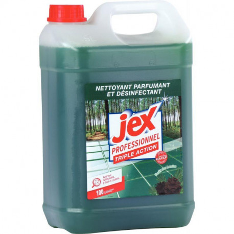 NETTOYANT DESINFECTANT TRIPLE ACTION FORET DES LANDES  BIDON 5L JEX PRO BIOCIDE BACTERICIDE LEVURICIDE VIRUCIDE CONTACT ALIM