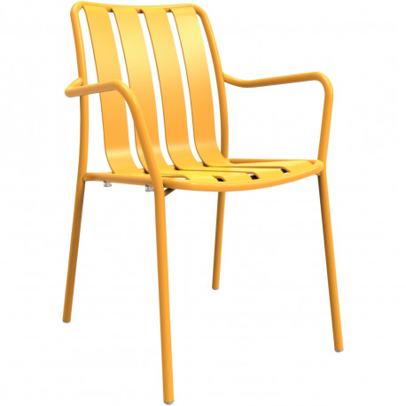 CHAISE ACCOUDOIRS VERANO MIEL LOT2 L68,5 X P66,3 H 76 ASSISE H 46CM Mobilier extérieur entièrement 100% aluminium, durable et él