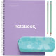 NOTEBOOK MIQUELRIUS FORMAT A4, 80 FEUILLES 90G, QUADRILLÉ 5X5, COUVERTURE CARTON RIGIDE LAVANDE